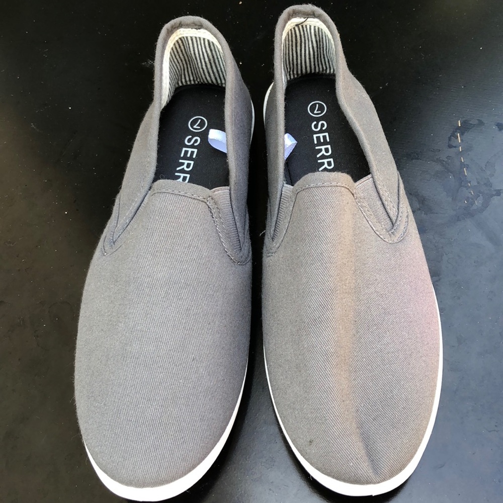 grey slip ons /knock off vans size womens 7